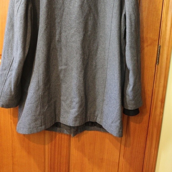 Structure Gray Wool Hidden  Button Coat XXL - Picture 3 of 13